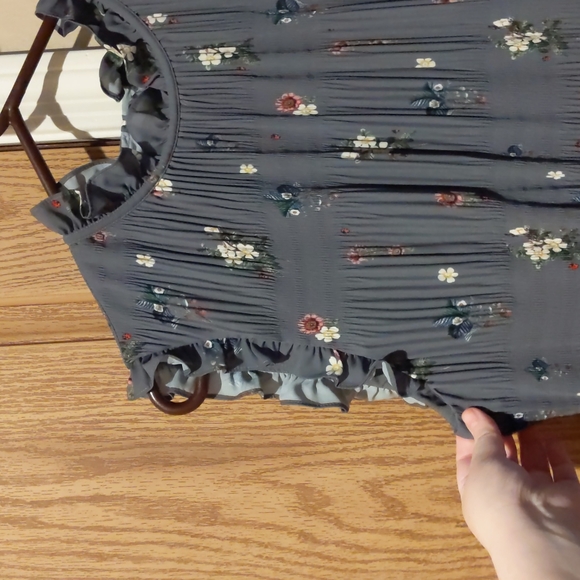 Ted Baker, size 12 sleeveless grey floral midi dress - Picture 9 of 15